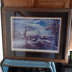 Very Large! Rare! Terry Redlin Original 1982 Signed And Numbered  739/ 969 Print Entitled " Seed Hunters" Measures 29" Tall 36" Wide. Will Ship!