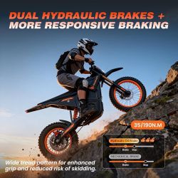 New EM5 Electric Dirt Bike w/Lights & Display,48V Ride On Dirtbike with 3000W Motor,Max 40MPH & 260LB,Suspension,Hydraulic Brakes,14"/12" Tires,Off-Ro