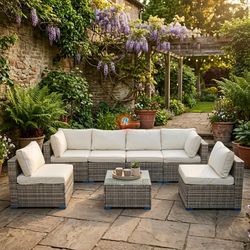 7pc Outdoor Sectional Patio Furniture Set