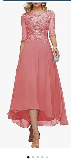 Lace Appliques Mother of The Bride Dress, Size 10, 3/4 Sleeves