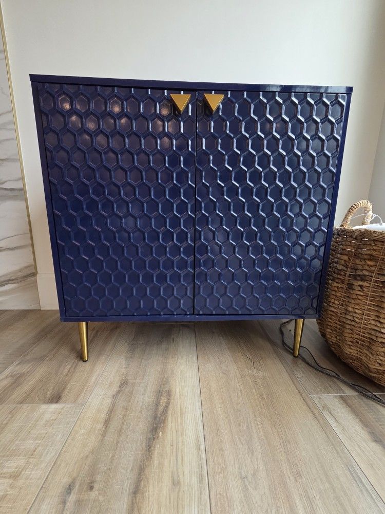 Navy Blue Storage Cabinet Console