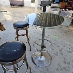 Cocktail Table/ 2 Stools For Sale