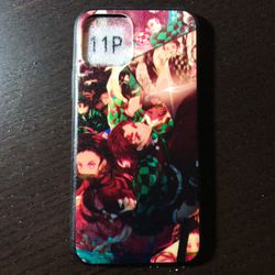 Demon Slayer iPhone 11 Pro Phone Case Black Plastic Art