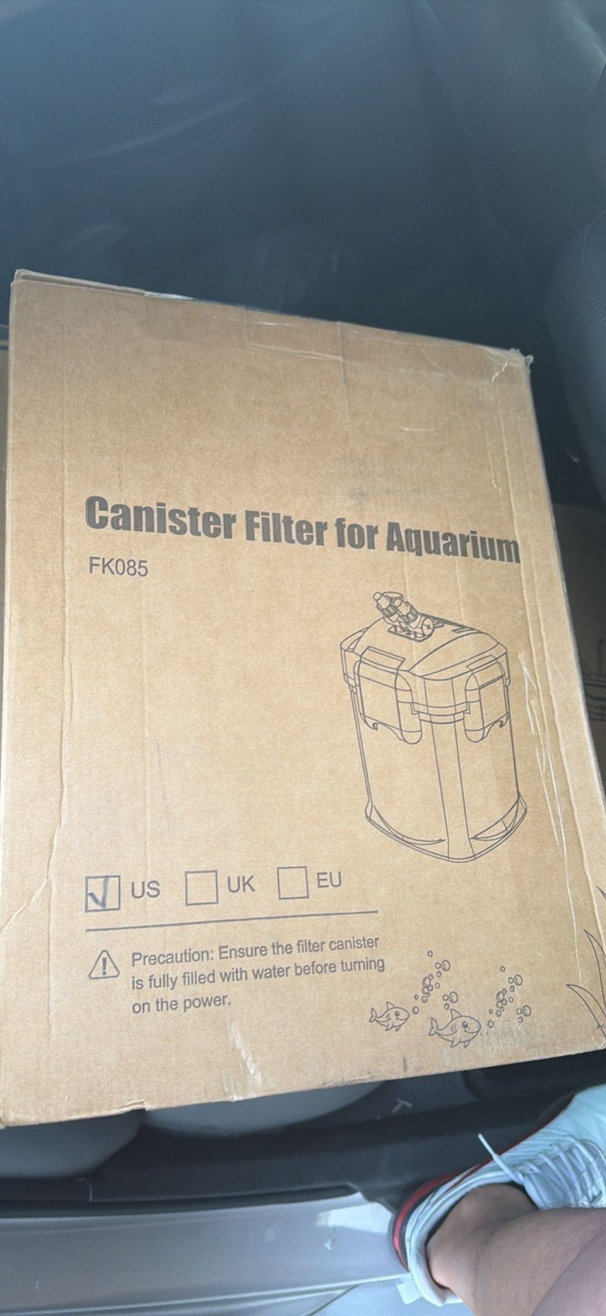 fishkeeper 390GPH Canister Filter, 3-Stage Filtration Aquarium Filter with Quartz Balls and Filter Cotton, Ultra-Quiet External Aquarium Canister Filt