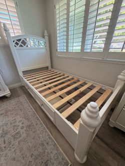 Twin XL bed frame with storage