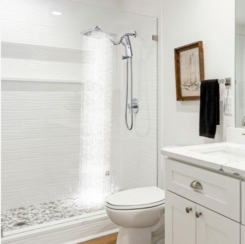 G-Promise 12" Rain Shower Head w/Massage Mode Handheld, Chrome