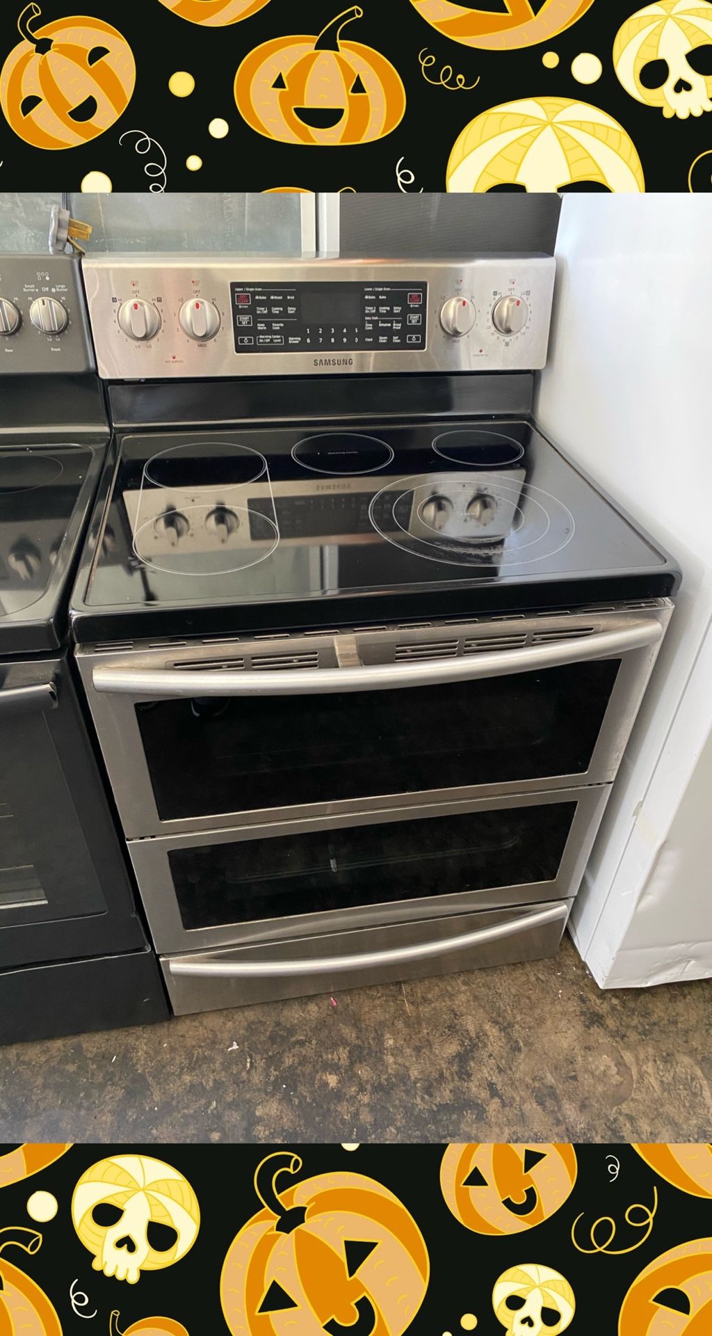 SAMSUNG STAINLESS ELECTRIC DOUBLE OVEN STOVE 220 VOLT