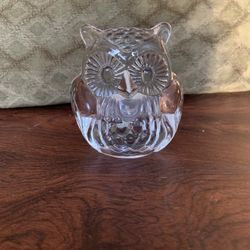 Partylite Clear Glass Owl Tealight Candle Holder