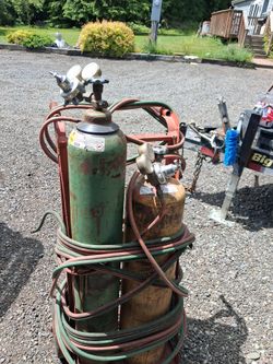 Oxygen and acetylene tanks