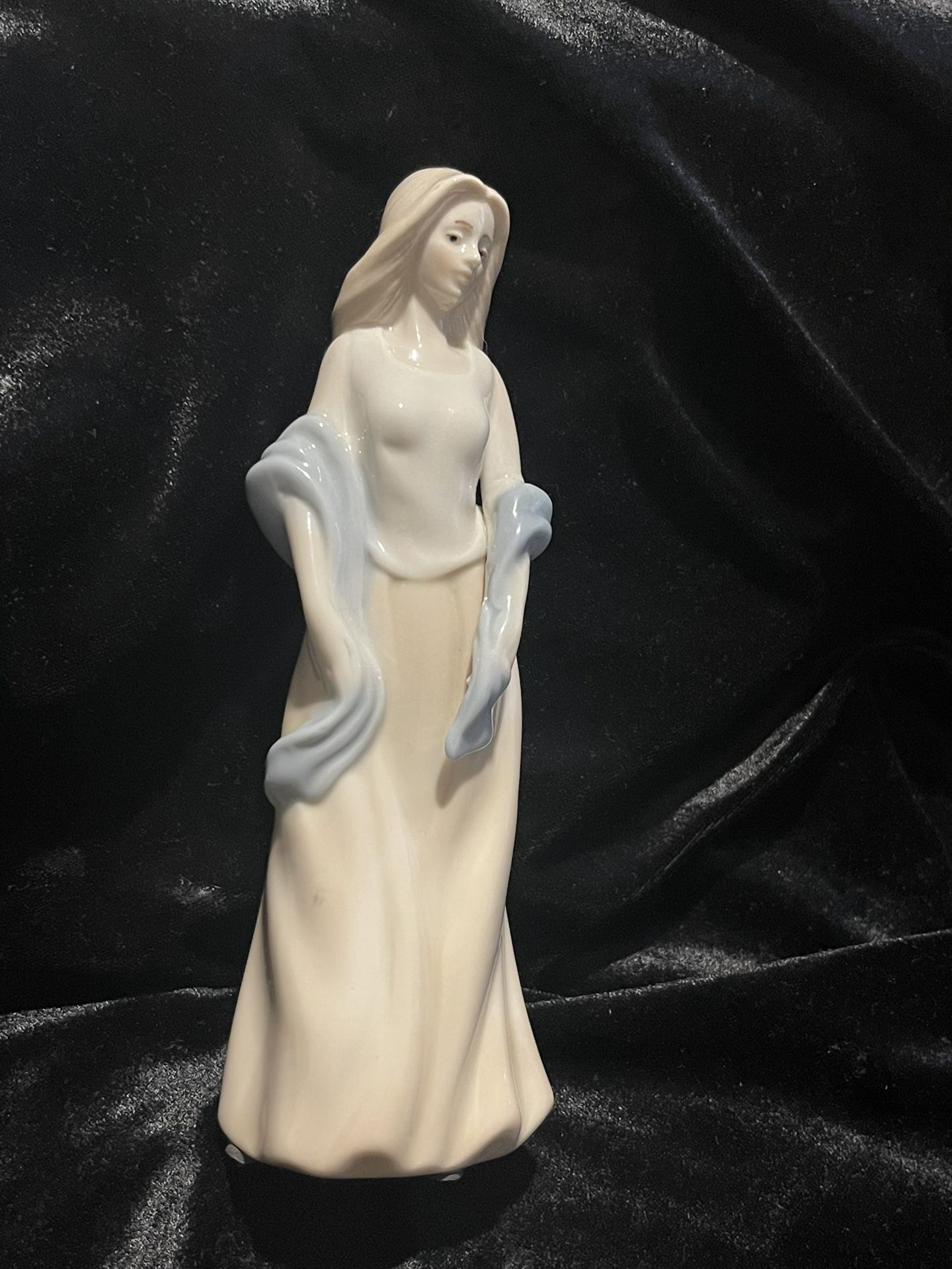 Pastel Figurine Of Young Woman 7” High