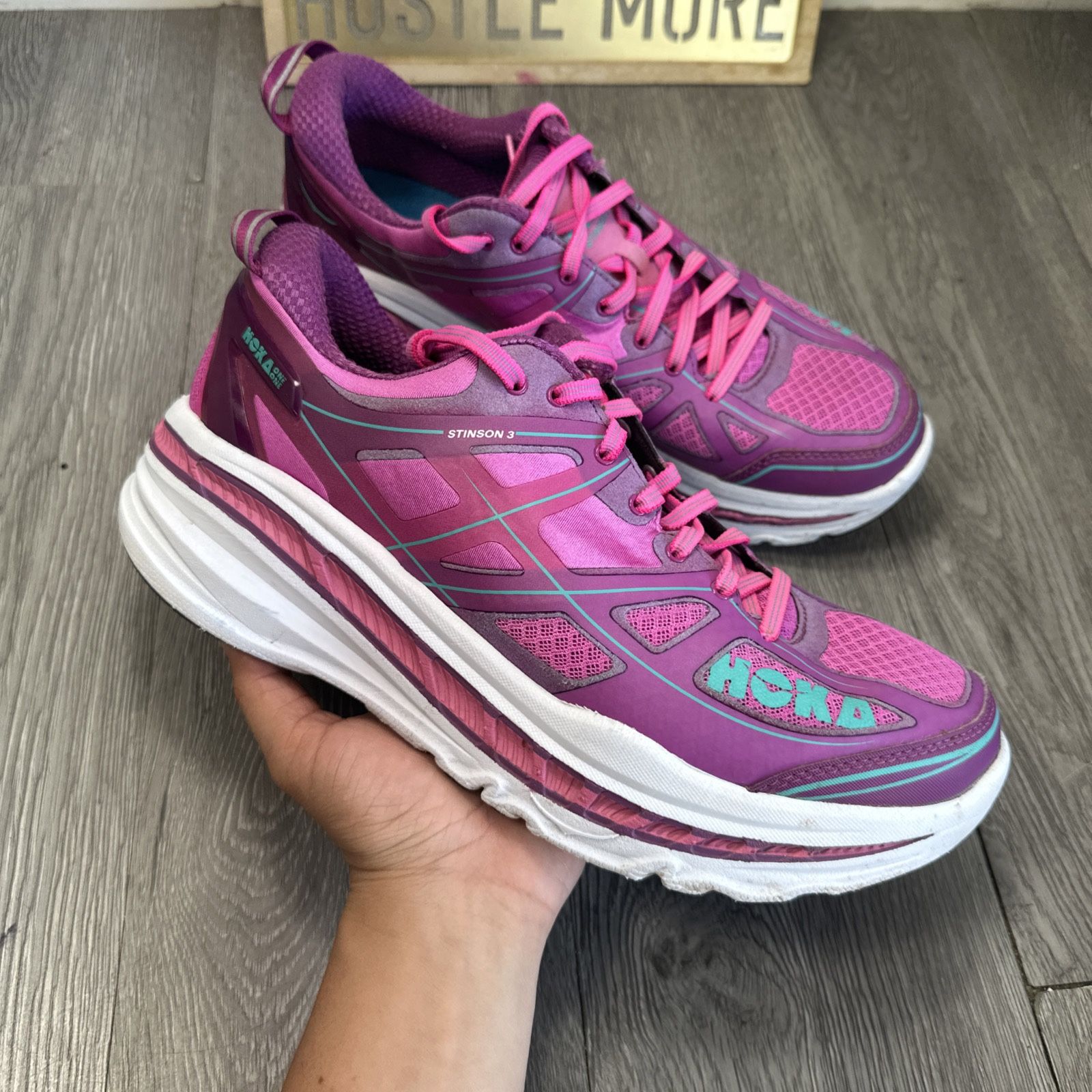 Hoka One One Stinson Running Shoes Womens 11 Fuchsia Pink Purple