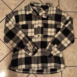 Forever 21 Men's Black and White Plaid Flannel Shirt