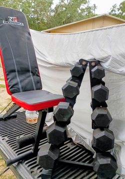 Workout bench with weights