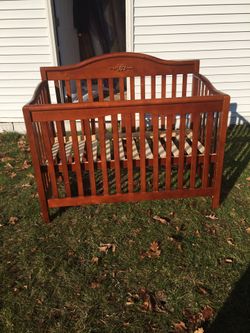 Baby crib solid wood converts into full bed