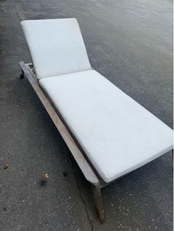 Teak wooden outdoor chaise lounge