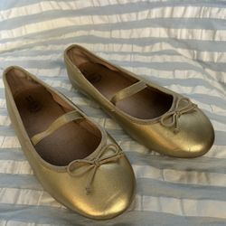 Girls Gold Ballet Flat - Size 11