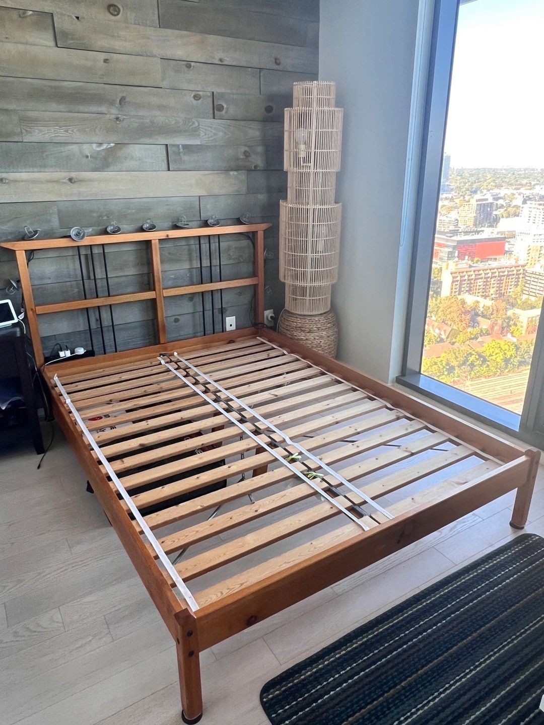 IKEA Full Bed Frame & Futon Mattress With Memory Foam Topper