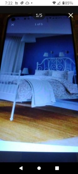 Queen Size White Metal Ikea Bed frame