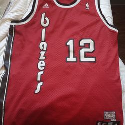 SZ LARGE PORTLAND HARDWOOD CLASSIC BLAZERS JERSEY #12 LAMARCUS ALDRIDGE