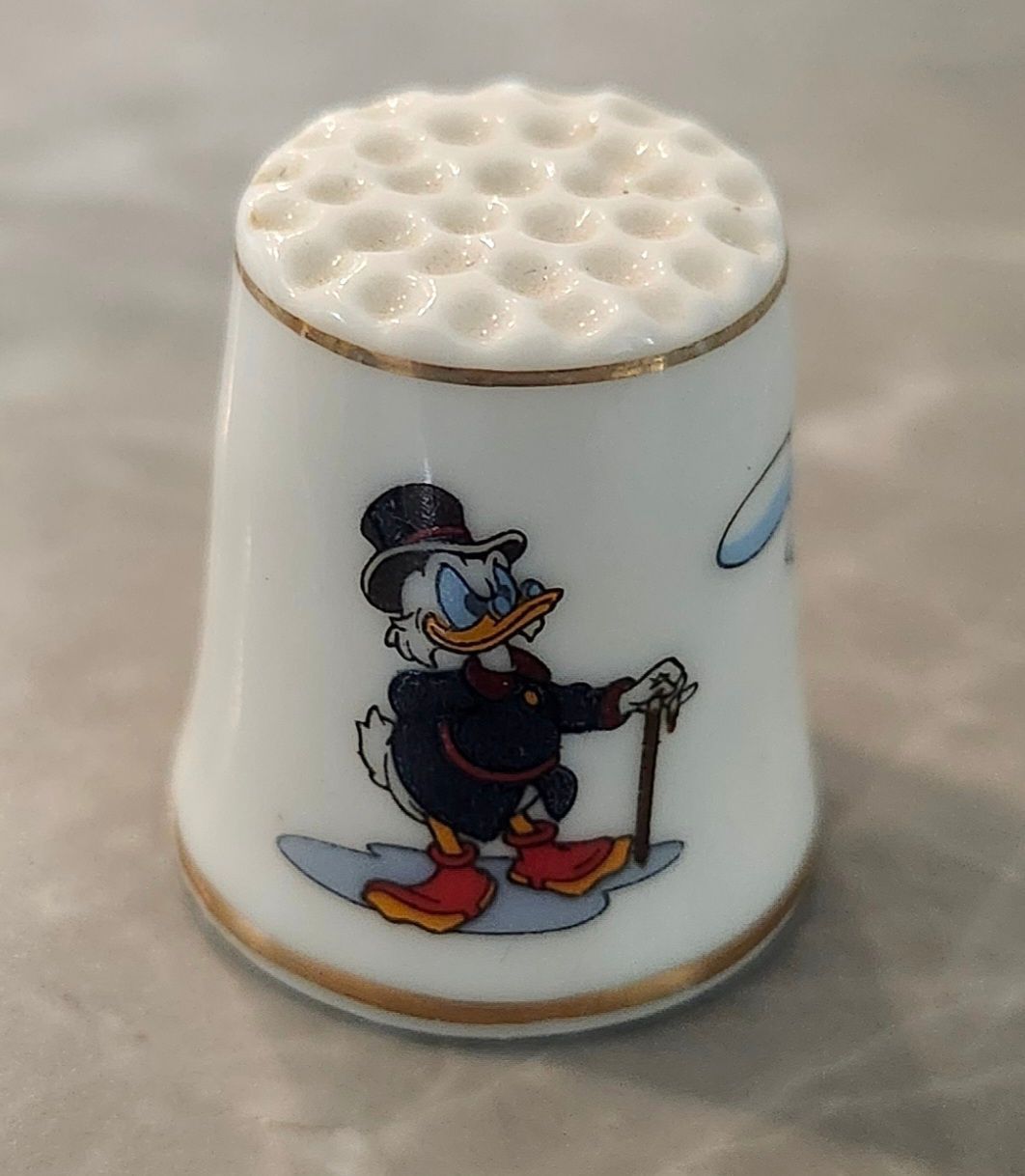 NE The First Disney Characters Thimble Uncle Scrooge McDuck Porcelain