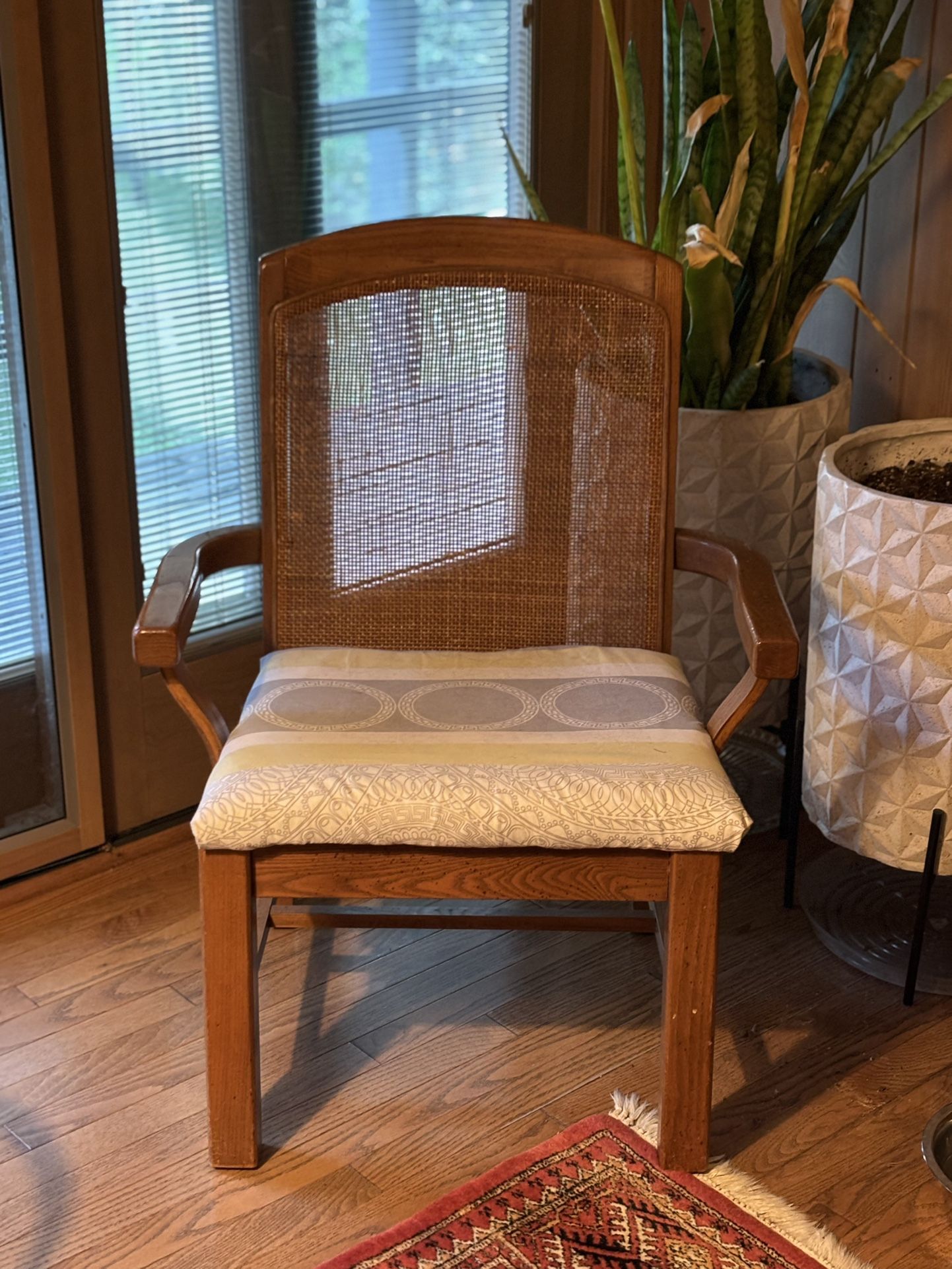 Vintage Mid Century Cane Back Chair 