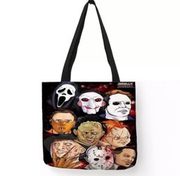 Horror Tote Bag Freddy Krueger Jason Mike Myers Leatherface Slashers