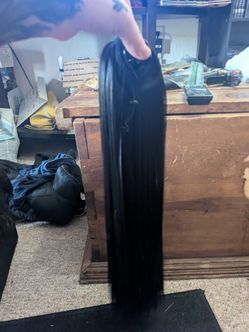 Black Straight Hair Extensions On Claw Clip