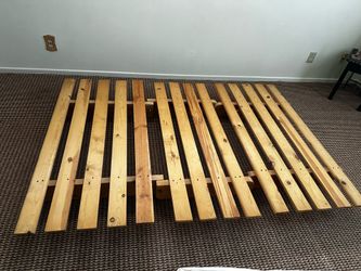 Wood futon frame and mattress