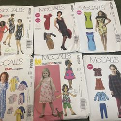 lot of 6 vintage mccalls sewing patterns