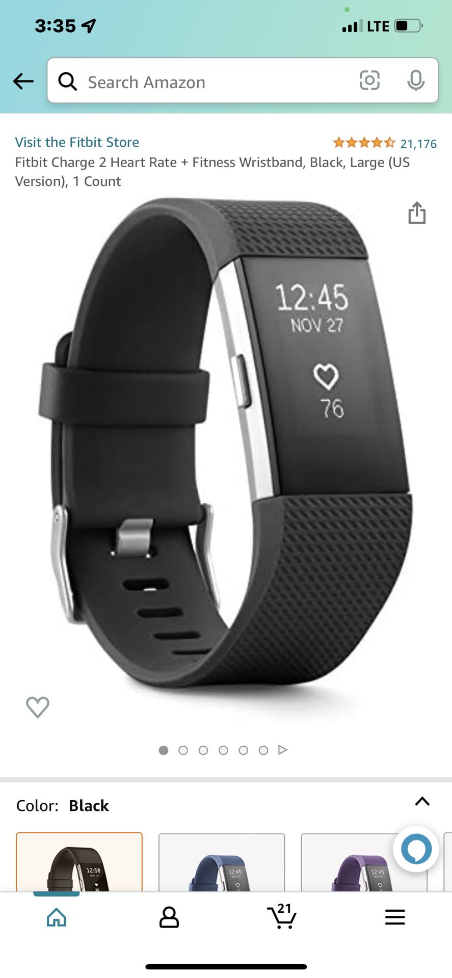 Fitbit Charge 2  Black Large