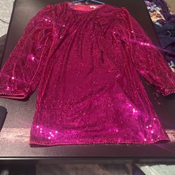 Sequin Hot Pink Dress