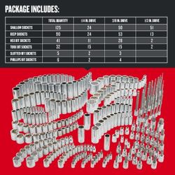 L@@K!!! CRAFTSMAN 299-Piece Socket Set, Includes Deep, Shallow Sockets, Hex, Torx, Slotted, Phillips Bits