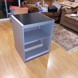 2 Shelf Printer Stand White Oak $40