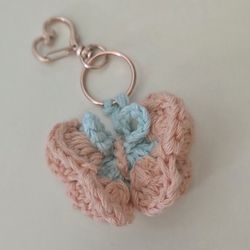New Handmade Crochet Glow In The Dark Butterfly Keychain