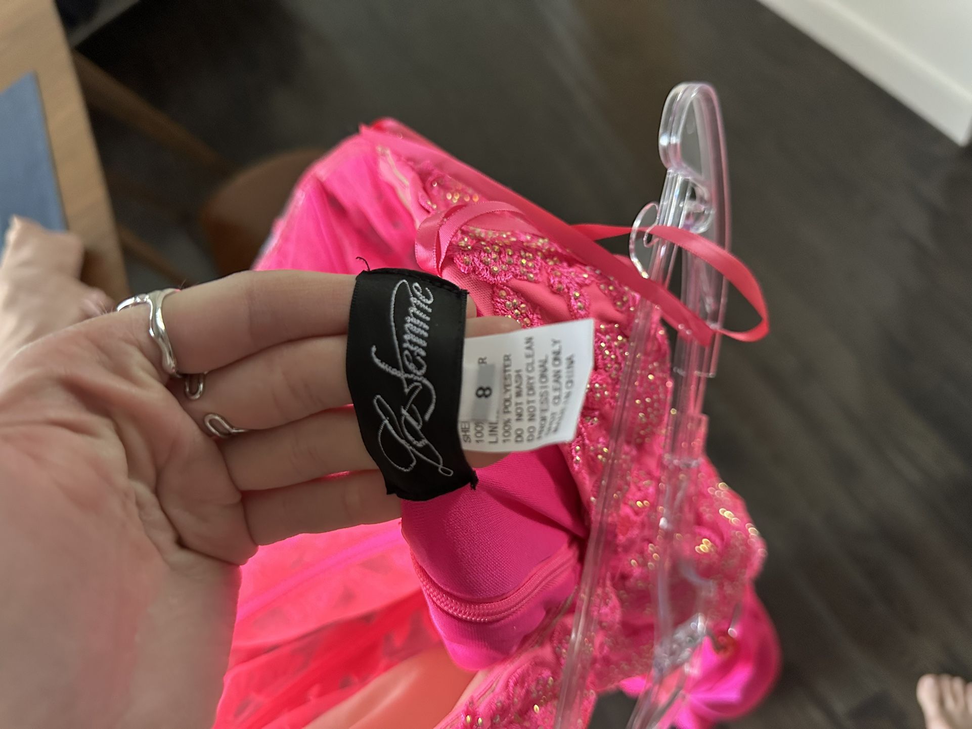 brand new la femme pink dress maxi size 8