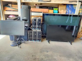 Computer, Monitors and Bose Sound System