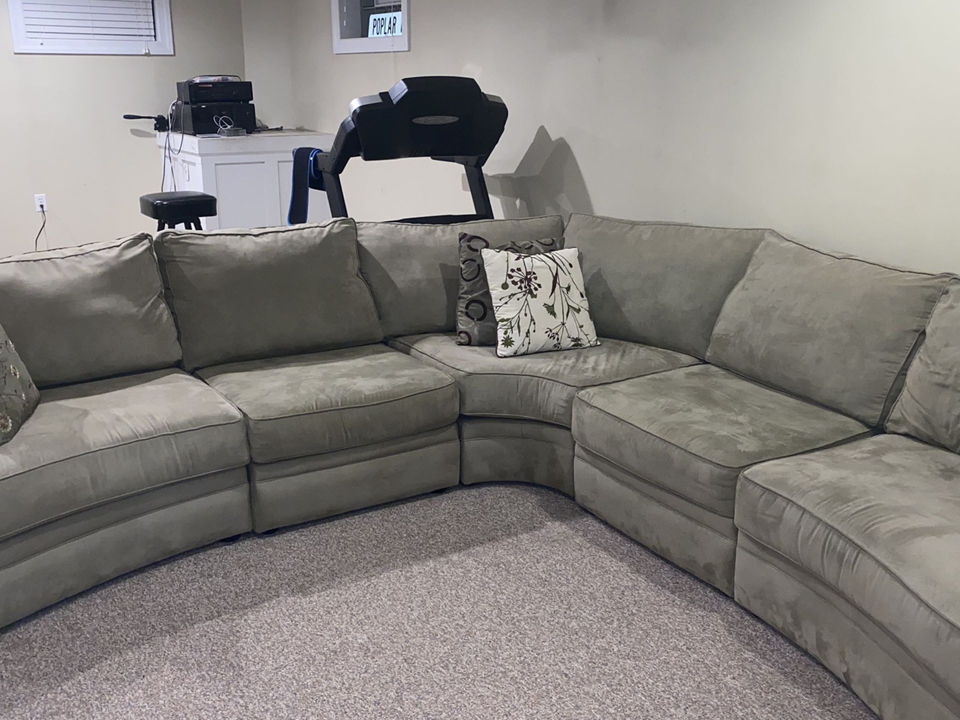 Green L-Shaped Couch