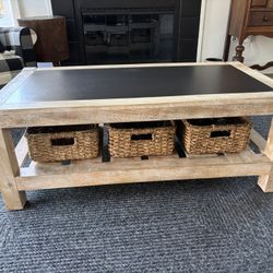 Coffee Table w/3 Storage Baskets