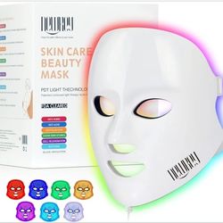 NEWKEY Red Light Therapy for Face, LED Face Mask Light Therapy for Wrinkles,7 Colors Red Light Therapy Mask,Korea PDT Technology Red Light Mask for Wi