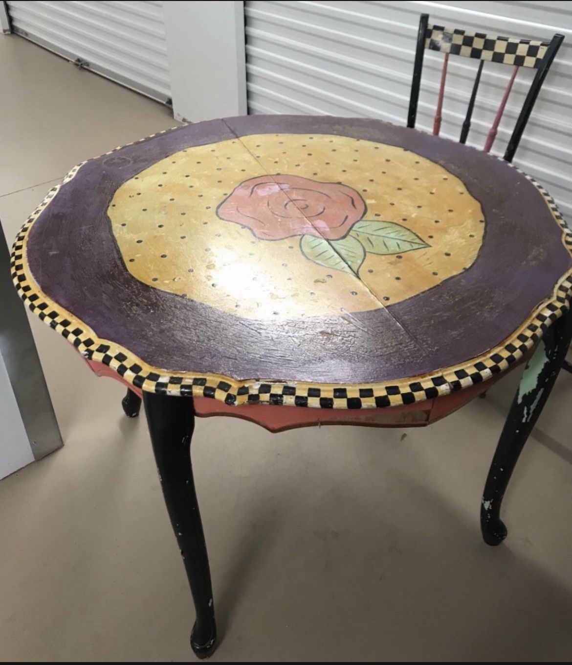 Vintage Refurbished Table And Chair Set
