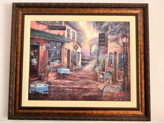 Large Framed “French Town” by Ruane Manning