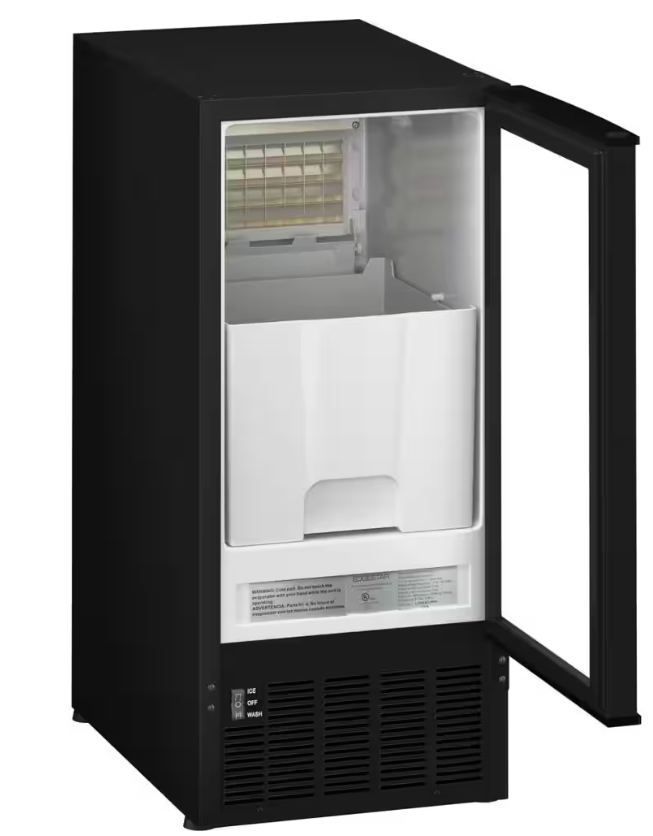 EdgeStar 15 in. 50 lb. Built-In Ice Maker in Black with 25 lb. Capacity