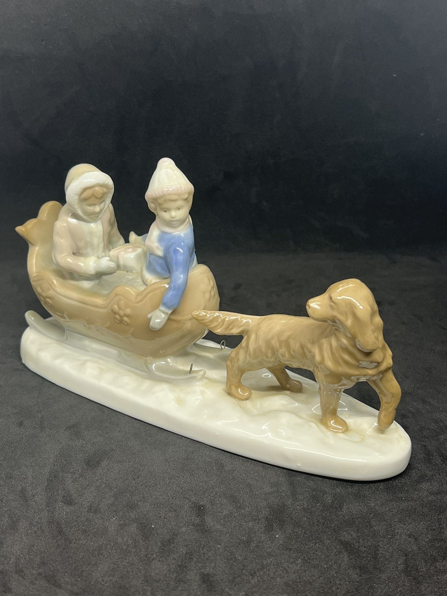 Vintage Paul Sebastian's "Sleigh Ride" by Meico Figurine Children &Dog Christmas