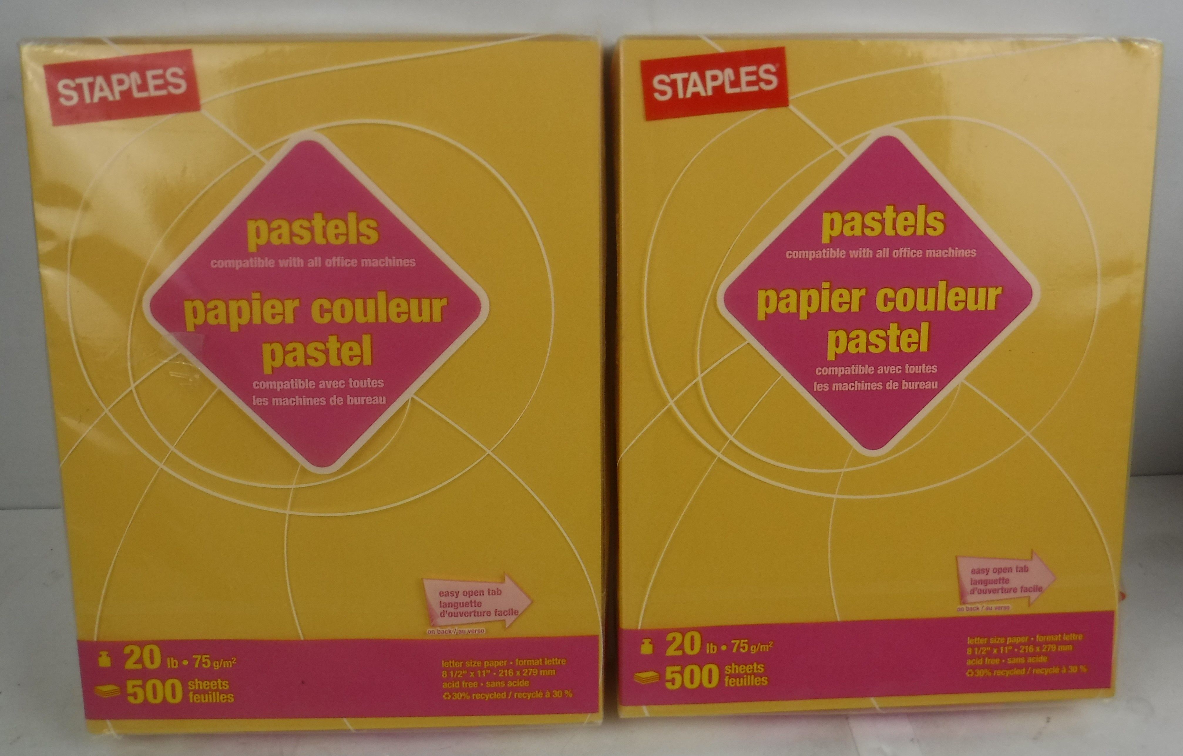 Pastel Yellow Computer Printer Paper 2 Reams (1000 Sheets)