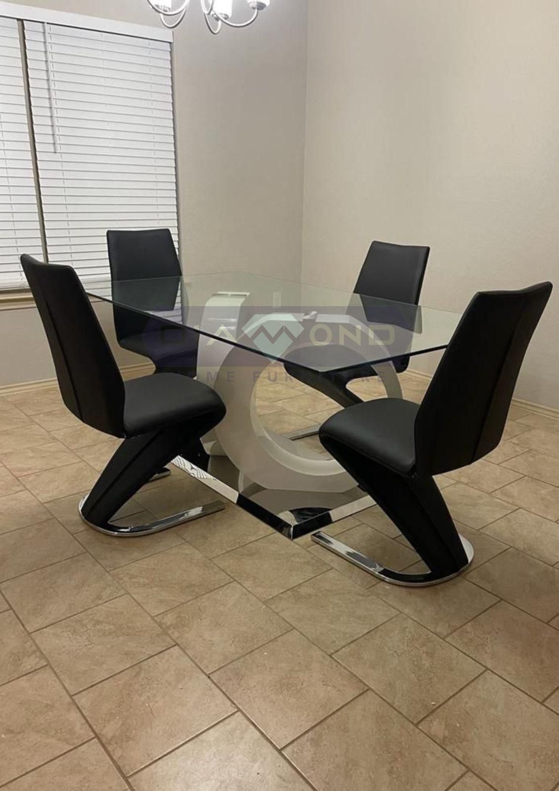 5PC GLASS MODERN DINNING SET,All Products : American Fashion Style Bags On Sale