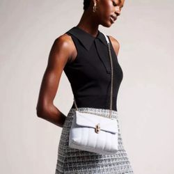 NWT *TED BAKER* Women's Leather AYALINA Quilted Puffer Small Shoulder Bag