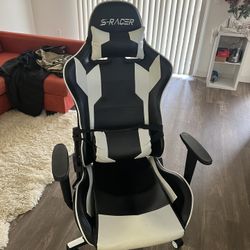 S-Race white & Black Gaming Chair