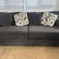 Grey Couch and Ottoman 