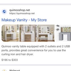 Quimoo Makeup vanity New In Box 