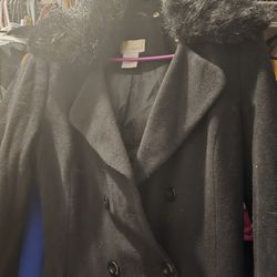 Long Blk Pee Coat